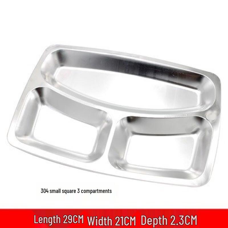 304 Stainless Steel Round Divided Canteen Tray