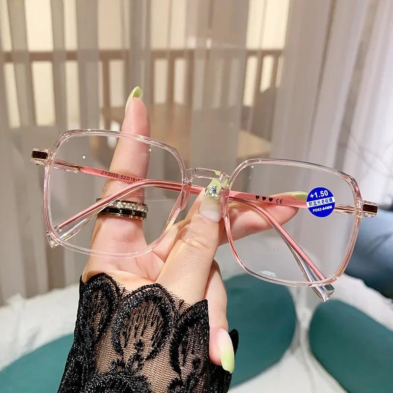 Big Frame Computer Men and Women Eyewear Square Blue Light Blocking Glasses Black Oversized Optical Eyeglasses Vision Spectacles