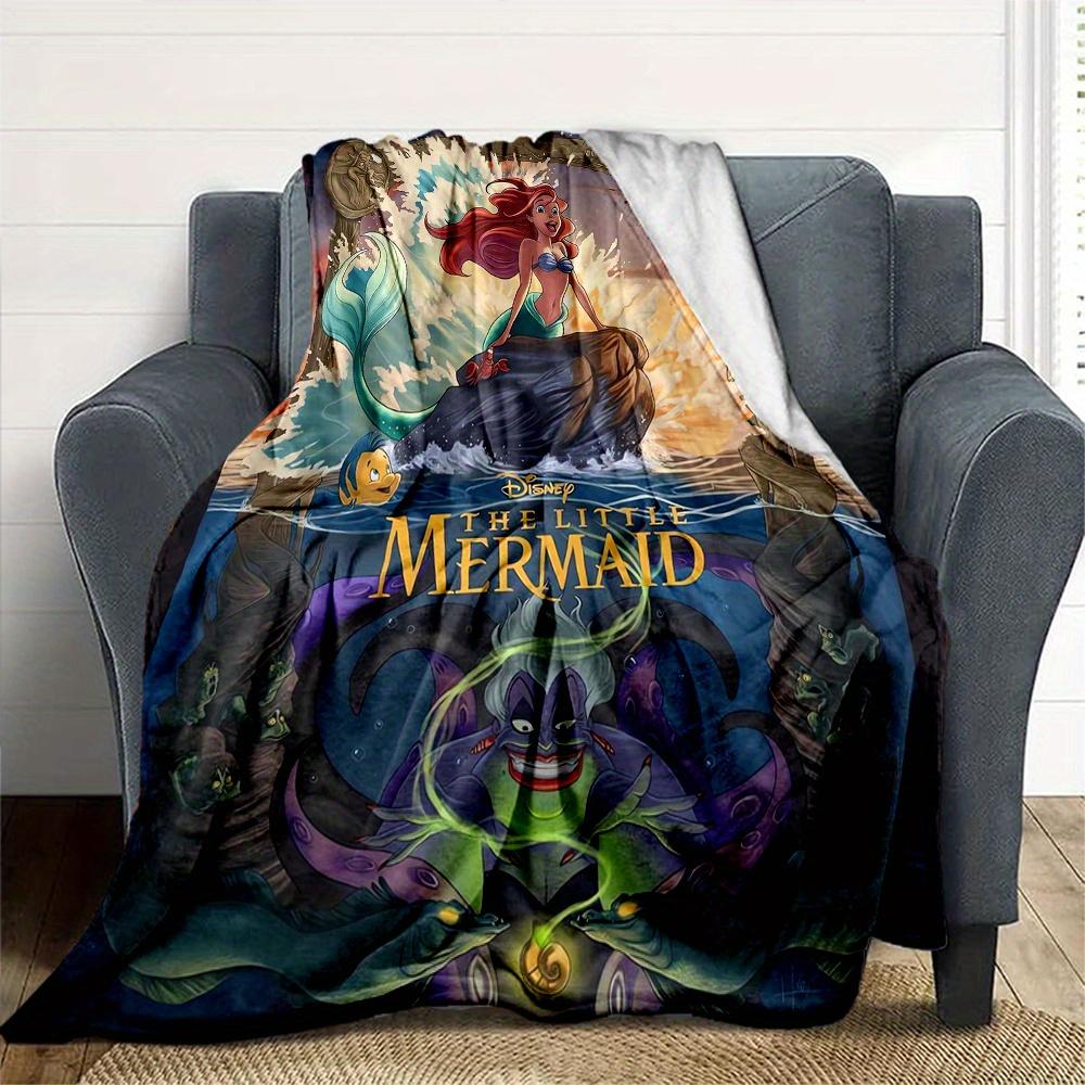 1pc, The Little Mermaid Ariel & Ursula Blanket Soft Throw for Outdoor, Gift Idea, All Seasons Use, Cozy Bed Cover, Living Room
