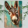 Vintage Tin Wall Art Blue Donkey Sign Country Farmhouse Decor Kitchen Rustic Home Garden