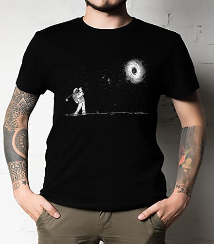 Astronaut Played Golf Black Hole in One Classic T-Shirt Hooters Golf T-Shirt S разноцветный