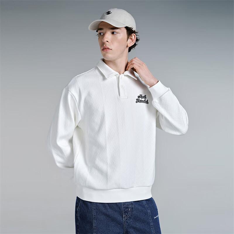 Mark Fairwhale Herren Strukturiertes Jacquard Revers Halbknopf Sweatshirt
