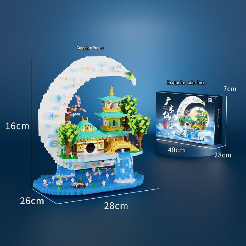 Lego-Compatible Taohuatan Guanghan Palace Building Blocks - Challenging Micro-Particle Set for Girls