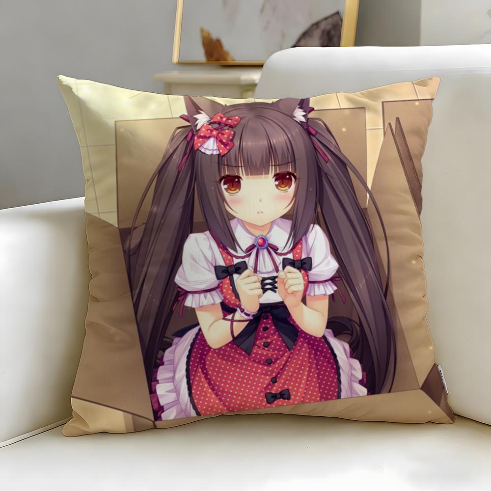 Beliebtes Spiel Nekopara Kissenbezug Weich Leicht zu waschen Kissenhülle Vielseitig für Sofa Bett Reisen und Büro
