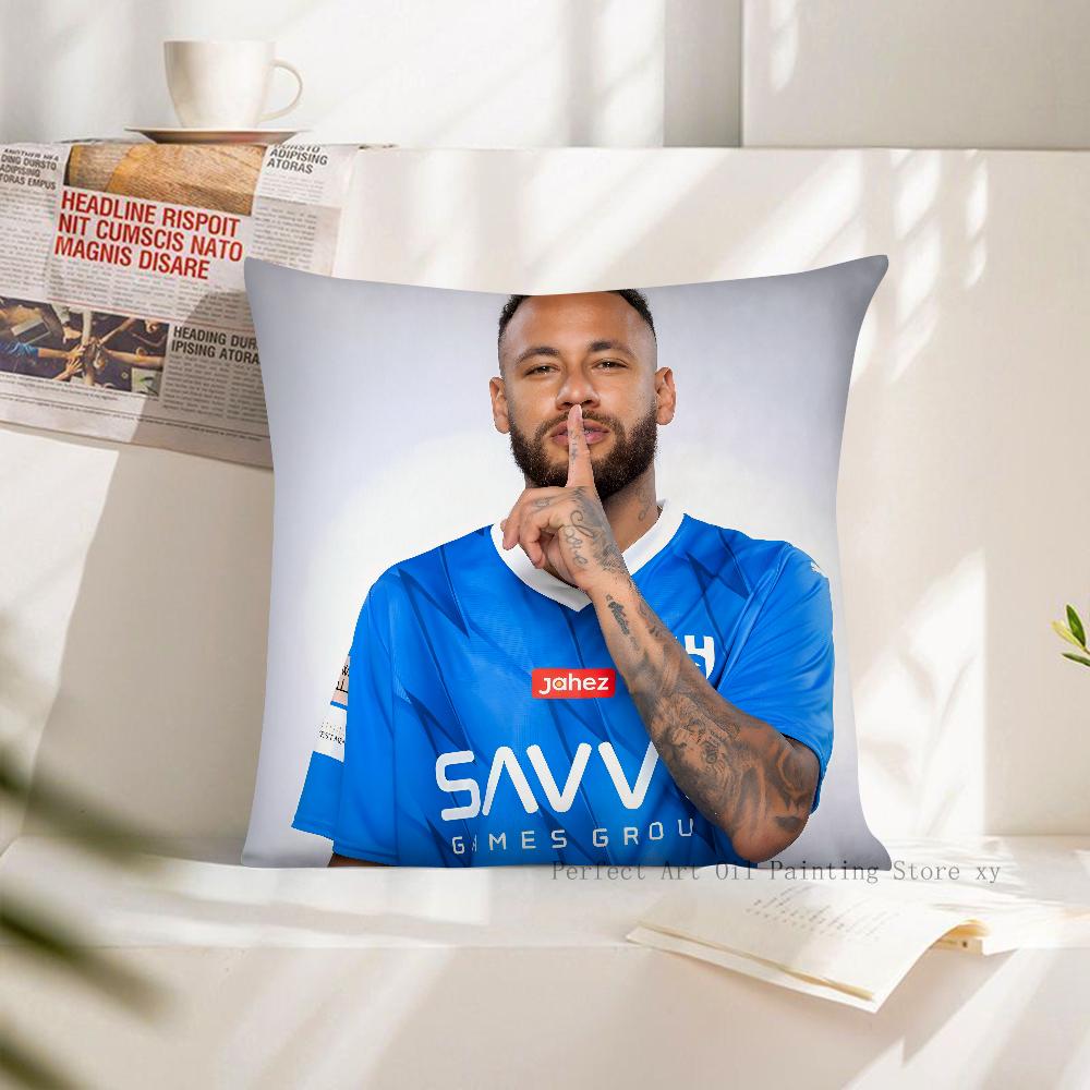 1 Stück F-Fußball N-Neymar Kissenbezug Quadratischer Kissenbezug Schlafzimmer Sofa Raum Dekoration Lässiger Kissenbezug