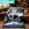1PC Custom Name Blanket MAVERICKS LOGO Flannel blankets Patterns Throw Blanket All-Season Soft Gift for Couch, Bed, Camping, Birthday gifts