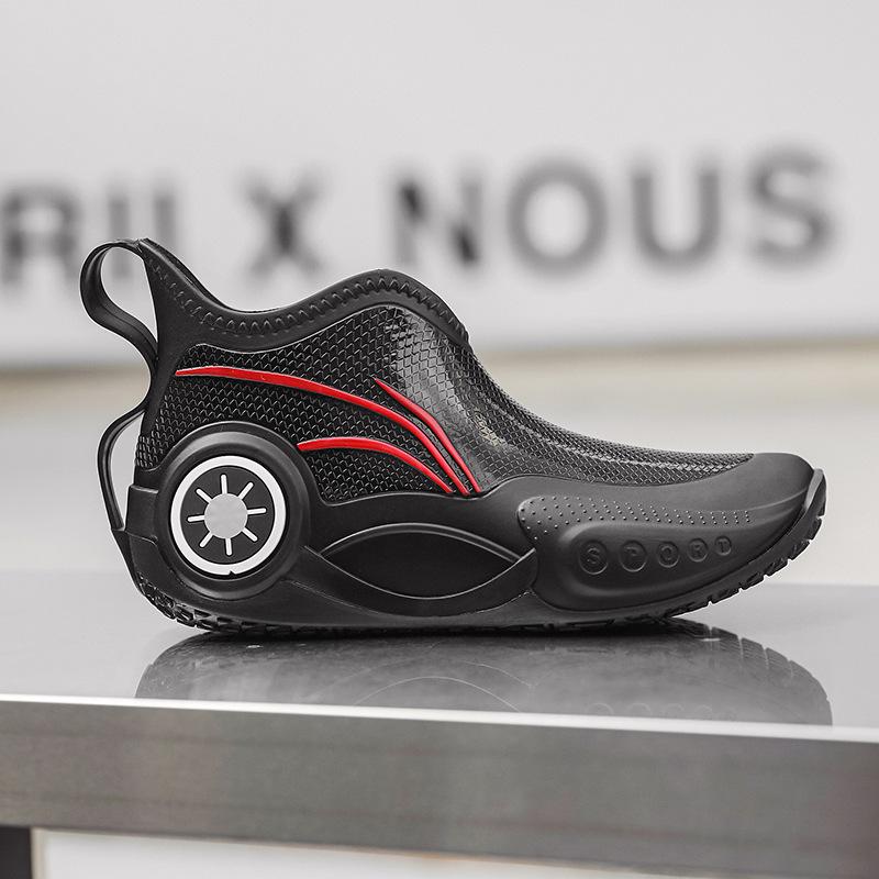 

New Rain Shoes Summer Couple Short Tube Tide Men s Outdoor Waterproof Shoes Women s Rubber Shoes Lightweight Sets of Shoes 36 чорний