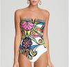 Bohemian Floral Vintage Printed One Piece Sexy Bathing Bikini Suit Summer Women