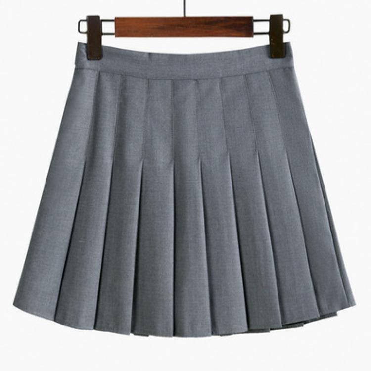 Summer Lightweight Pleated Skirt A-line Skirt for Women High-waisted Slimming Short Skirt JK Schoolgirl Style Petite Suit Skirt