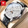OLEVS 6785 Luxury Man Watch 24 Hour Moon Phase Perpetual Calendar Roman Dial New Automatic Mechanical Wrist Watches For Men