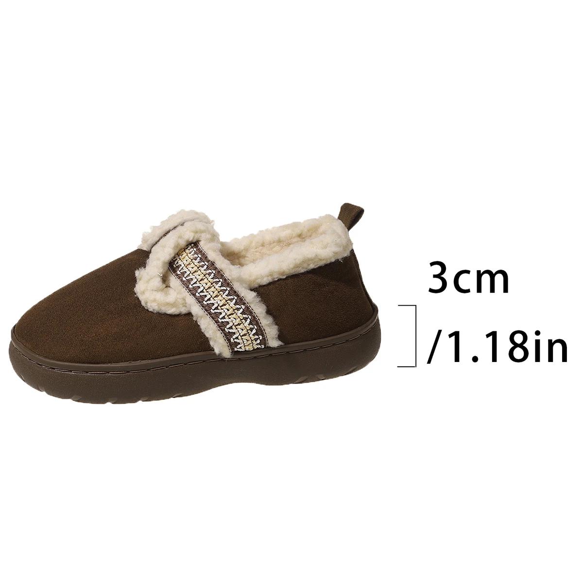 

Fashion Soft Soled Snow Boots for Women 2026 Autumn and Winter New Cashmere Warm Lightweight All Casual Woolen Cotton Shoes 36 коричневый