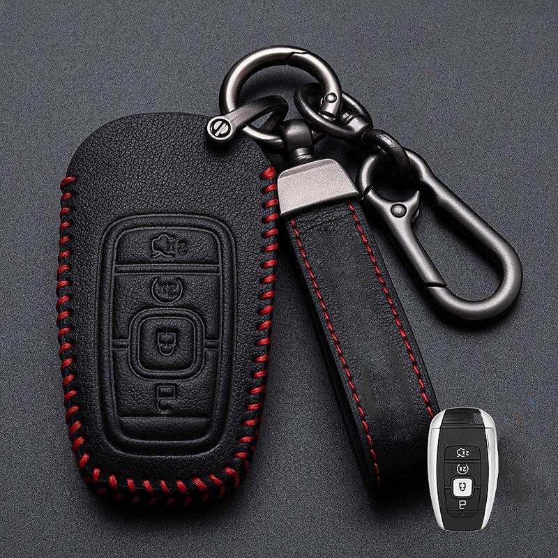 

Leather Car Key Cover For Lincoln Continental Mkc Mkz Mkx Navigator Z Nautilus Aviator Corsair For Lincoln