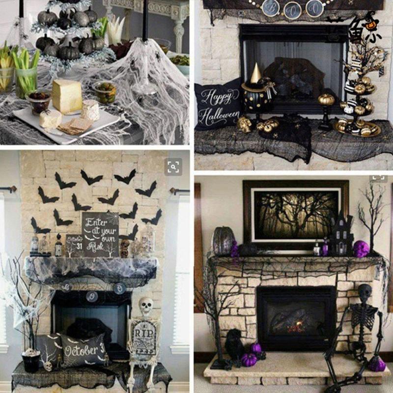 Torn Black Gauze Fabric For Halloween Haunting House Scary Party Decoration Horror Theme DIY Adjustable Efficient Cloth