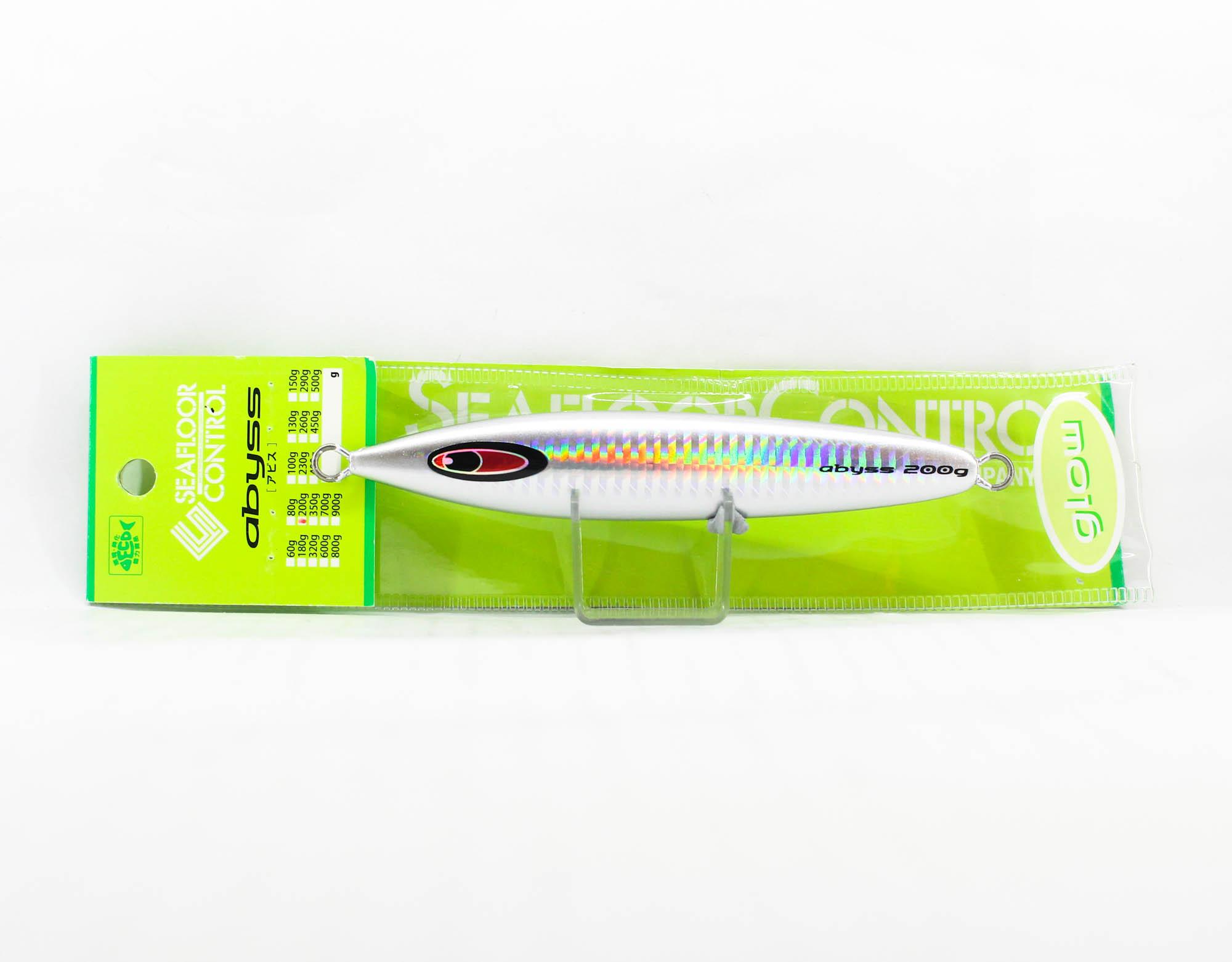 Seafloor Control Metal Jig Abyss 200 grams Ghost Zebra Glow (5429)