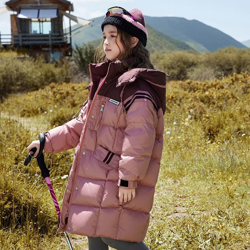 Children's Warm Down Jacket, Mid-length Thickened Coat for Girls  Winter