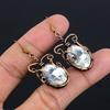 White Topaz 999 Copper Wire Wrapped Earrings, Handmade Gemstone Jewelry Earrings For Memorial Day