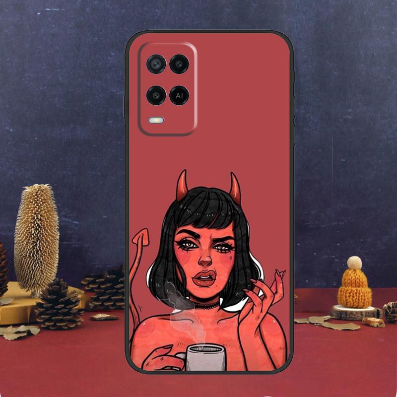 Devil Woman Case For Oppo A94 A74 A54 A15 A17 A57 A6 A5 Pro A16 A76 A96 A40 A60 A80 A18 A38 A58 A78 A98
