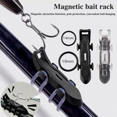 37354 Sets Magnetischer Angelköder-Hakenhalter mit Gummiringen Köderhaken