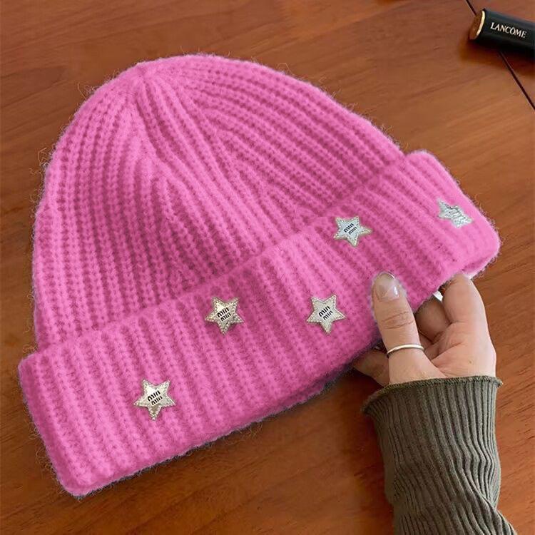Face showing Small Bag Head Hat Autumn and Winter Warm Windproof Ear Protection Wool Hat Big Head Circumference Cold Hat