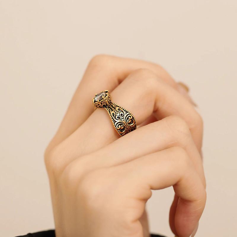 Unique Geometric Design Zirconia Adjustable Ring For Women Chic And Timeless Style