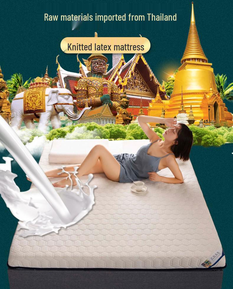 Thailand Latex Cotton Knitted Foldable Mattress - Single & Double Sizes for Dormitory