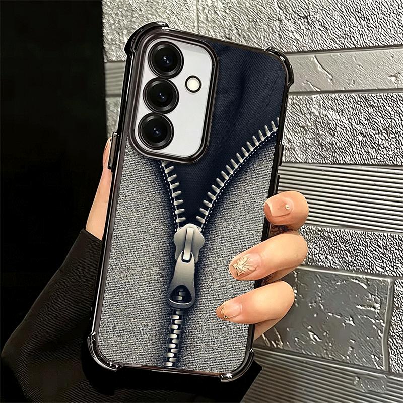 Retro Zipper Jeans Pattern Soft Phone Case For Samsung A17 A27 A07 A37 A57 A16 A56 A15 A55 A14 A54 A13 A53 A26 A36 A25 A35 A24 A