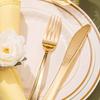Shiny Metallic Gold Plastic Mini Disposable Knives 24 Count Premium Quality and Elegant Design Perfect for Desserts Appetizers