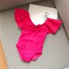 South Korea's New Children's Swimsuit Girls One-piece Princess Lotus Leaf Edge Backless Baby Beach Hot Spring Vacation Swimsuit