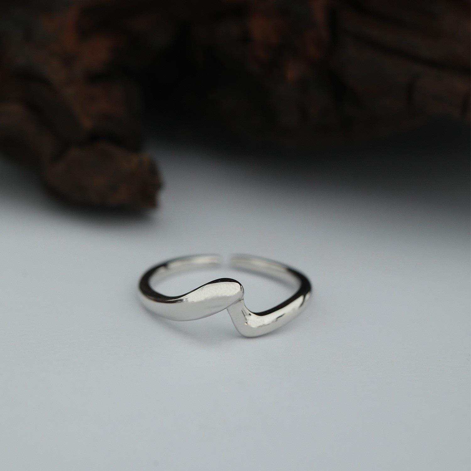 Wave Twist Adjustable Ring - Women s Trendy Gold & Silver Index Finger Ring Adjustable Open