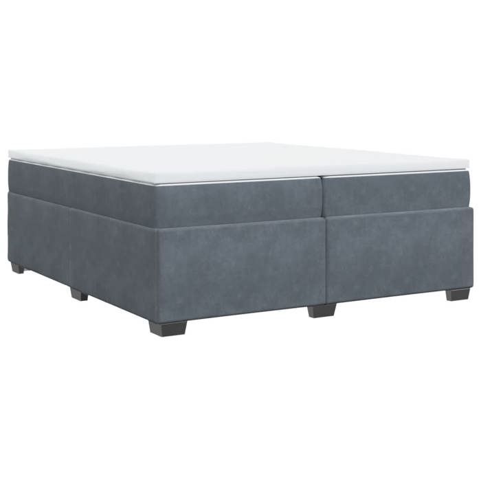 VidaXL Slatted Bed Base and Mattress Dark Grey 200x200cm Velvet 3285306