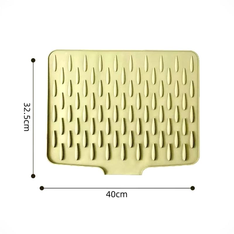 Silicone Dish Drying Mat for Kitchen Non-Slip Slope Drain Mat Heat-insulating Pot Pads Tableware Fruit Drain Mats Kitchen Tool