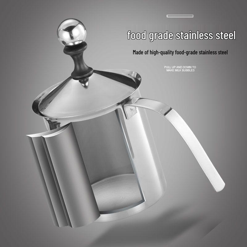 304 Stainless Steel Manual Milk Frother for Cafes and Restaurants