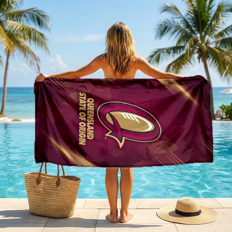 Queensland Maroons Fashion Beach Towel Portable Soft Quick Dry Towel For Swimming Camping Holiday Use