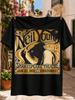 Vintage Live Konsert Text Silhuett Sångare Gitarrist Och Tan Guld Psy Ched Elic Virvlar Grafisk Unisex Alla T-shirts