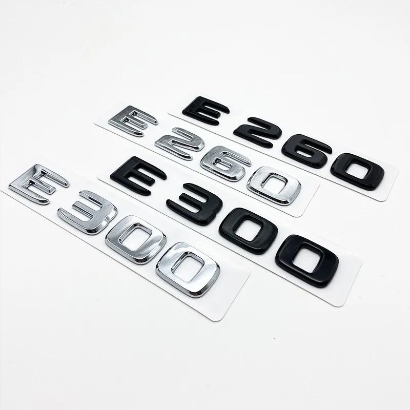 2026 New Black Silve Letters E200 E260 E300 E400 E450 E220d E350d E400d 4Matic ABS Emblem for Mercedes Benz Car Trunk Logo Sticker