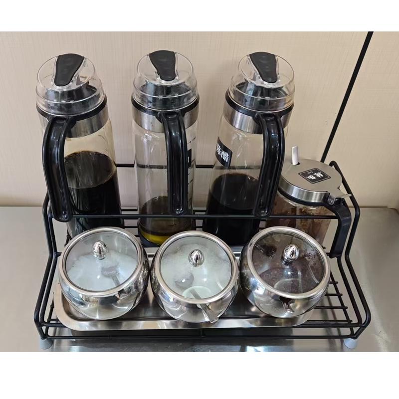 NIVORCE Glass Condiment Dispenser Set
