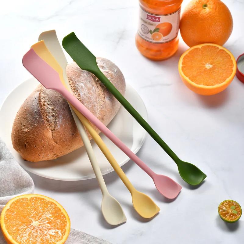 Silicone Spatula Set Double-Headed Scraper Cosmetic Jam Cream Deep Bottle Mini Spatula Lengthened Small Tip Spa Makeup Tool