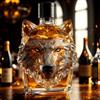 Einzigartige Whisky-Glaskaraffe mit Wolfskopf, perfekt für Whiskyflaschen, Heimbar-Dekorationsgeschenke