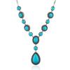 Retro long turquoise necklace women's personality exaggerated temperament sweater chain Tibetan versatile hanging jewelry