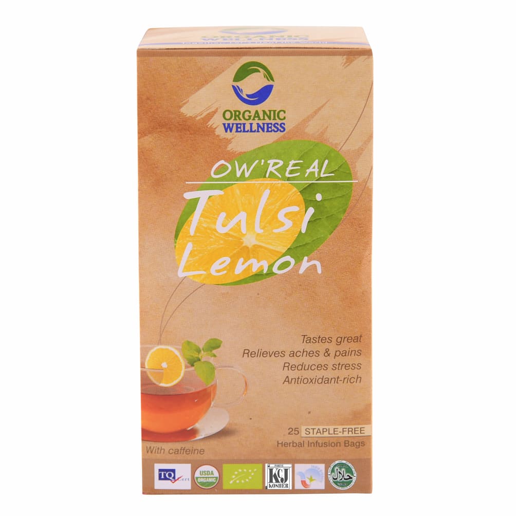 Чай с Тулси и Лимоном (25 пак, 1.55 г), Tulsi Lemon Tea,  Organic Wellness