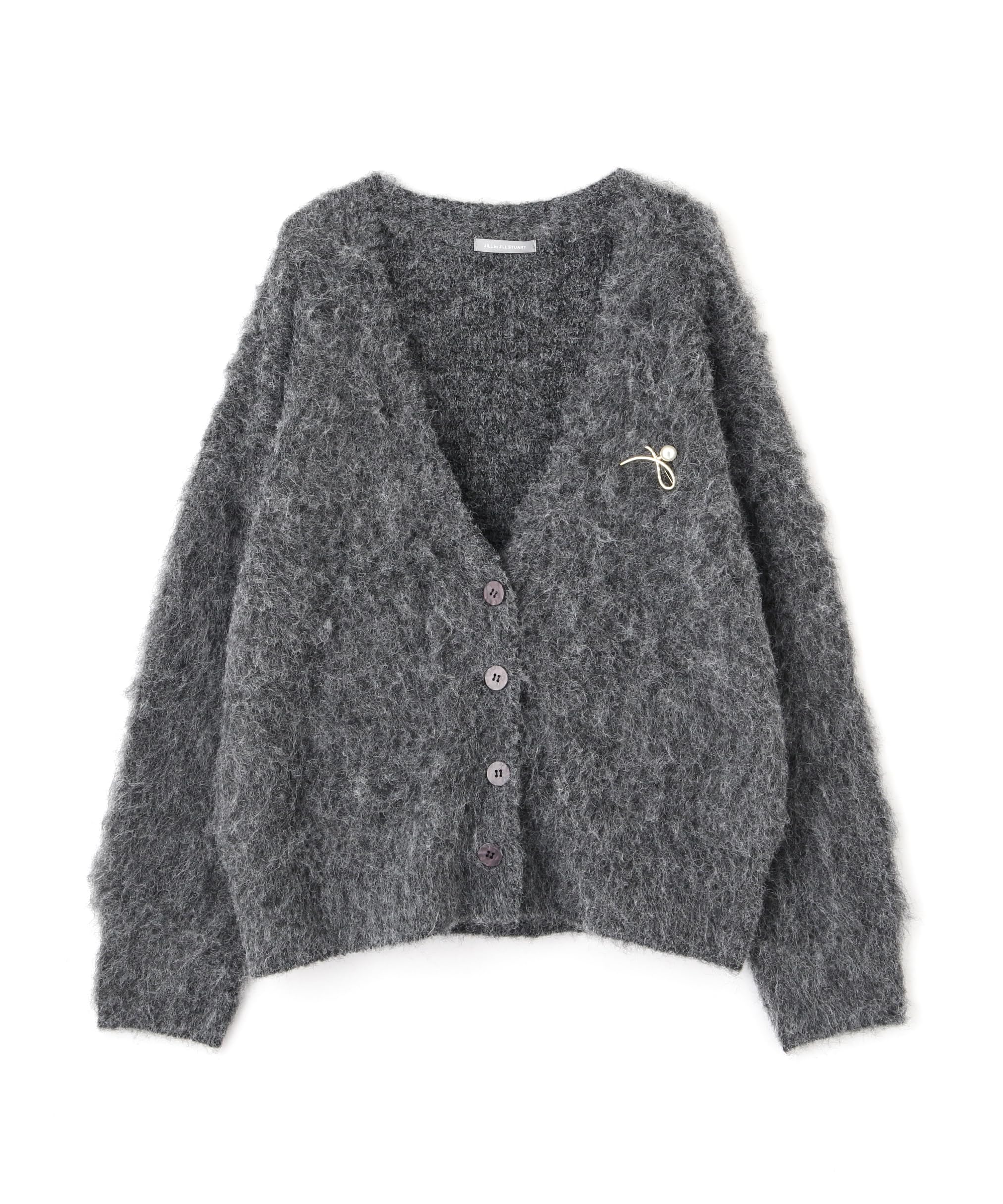 

Джемпер Jill by Jill Stuart Airy Knit с женской брошью цвета древесного угля,