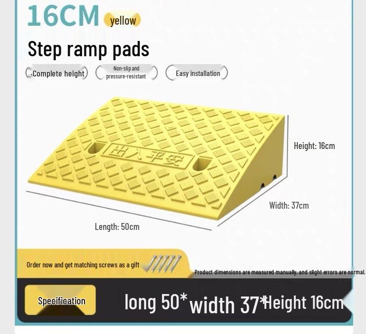 Car Sill and Roadside Plastic Uphill Triangle Speed Bump Mat