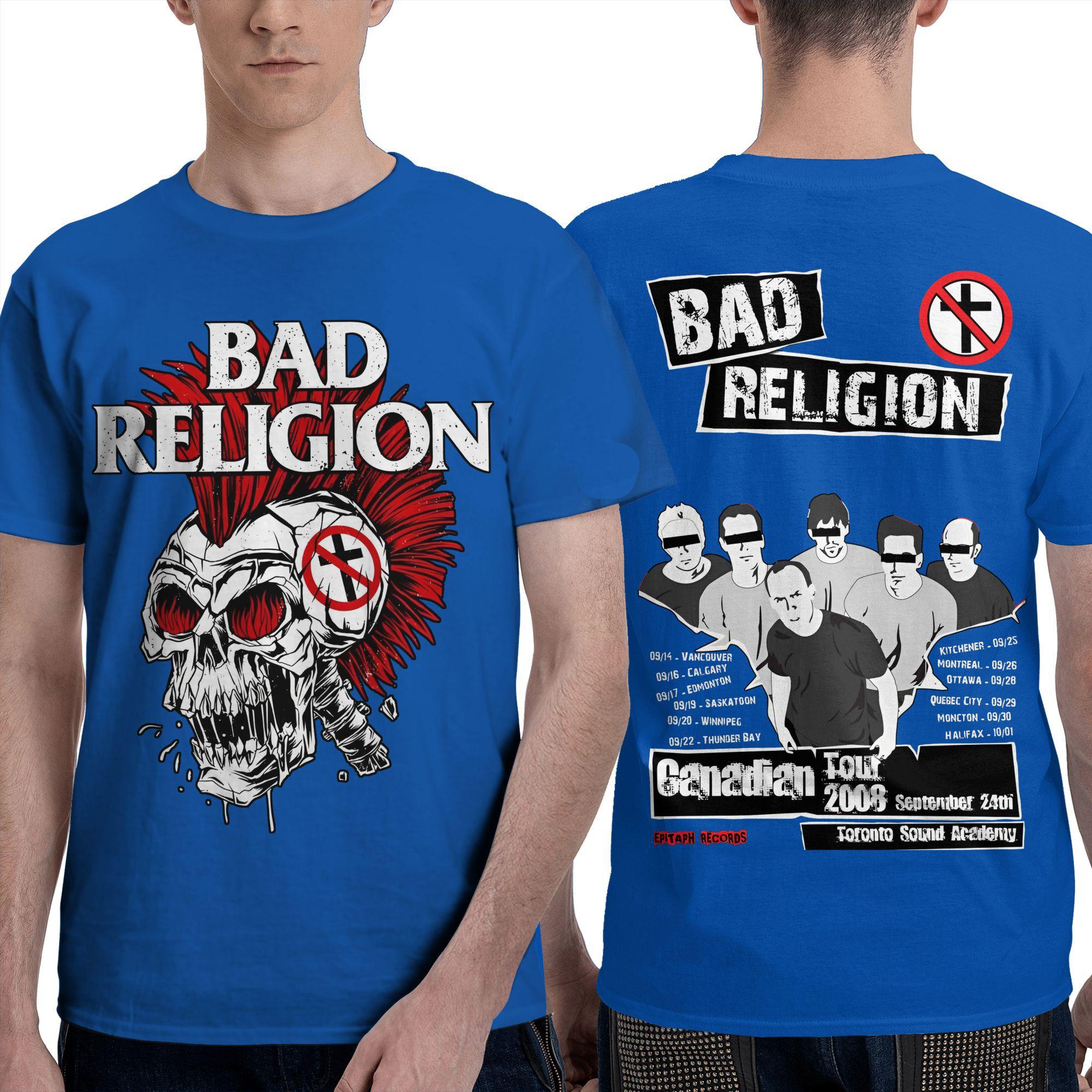 

Bad Religion Футболка Чоловіча Вуличний одяг Бавовняні Футболки Пляжна з Круглим Вирізом Харадзюку Футболки З Малюнком Оверсайз Топи M