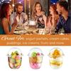 50 pezzi Coppette per budino con coperchi Scatole di plastica Gelato Mousse Dessert Picnic Festa Imballaggio Coppette da dessert con coperchio