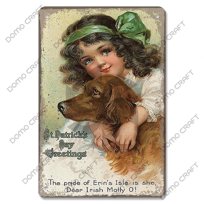 Irish Whiskey Poster Vintage Metal Plaque Sign Dublin Stout Metal Tin Plates Wall Decor for Bar Irish Pub Club Home