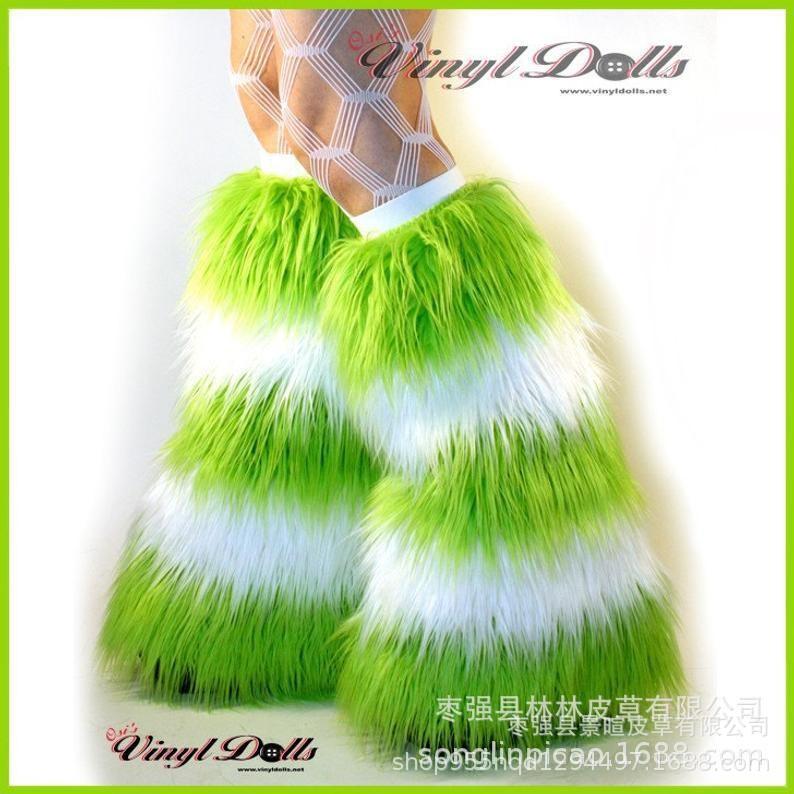 Subculture White Fluffy Socks Cover Women's Q Show Leg Ring Medium Tube Calf Socks Star Element Plush Leg Cover K