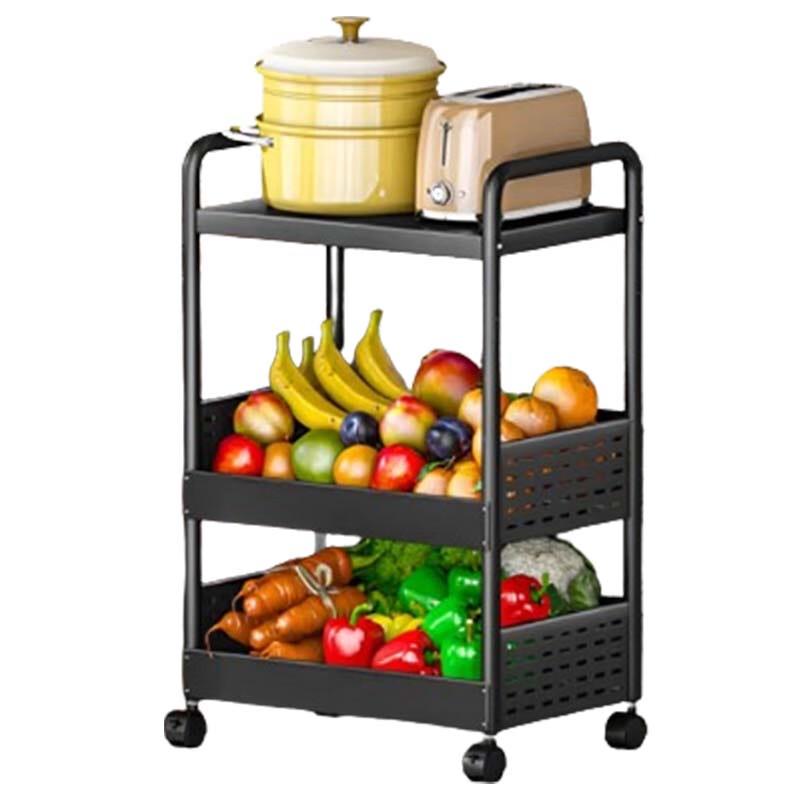 3-Tier Floor-Standing Kitchen Storage Rack with Baskets