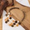 Handmade Trendy Multilayer Beaded Necklace Geometric Round Acrylic Wooden Beads Cute Jewelry for Best Friend Gift for Girls