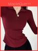 Cotton Long Sleeve T Shirt For Women With Polo Collar Slim Fit For Spring Autumn