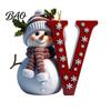 Acrylic Holiday Keepsake Gifts 2D Snowman Christmas Ornaments, Personalized Letter Ornaments for Tree, Unique Souvenirs Initial Ornament, Ornament DIY